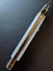 NEW FRANK BELTRAME 28CM 11" BAYONET AUTOMATIC STILETTO IN GENUINE IMITATION PEARL NEW FRANK BELTRAME 28CM 11" BAYONET AUTOMATIC STILETTO IN GENUINE IMITATION PEARL