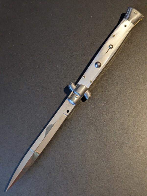 NEW FRANK BELTRAME 28CM 11" BAYONET AUTOMATIC STILETTO IN GENUINE IMITATION PEARL 