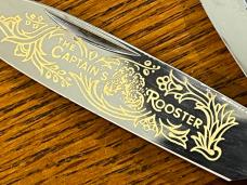 Fight'n Rooster Frank Buster "Captain's Rooster" 2-Blade Gunstock Knife w/Stag Scales Germany Fight'n Rooster Frank Buster "Captain's Rooster" 2-Blade Gunstock Knife w/Stag Scales Germany
