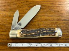 Fight'n Rooster Frank Buster "Captain's Rooster" 2-Blade Gunstock Knife w/Stag Scales Germany Fight'n Rooster Frank Buster "Captain's Rooster" 2-Blade Gunstock Knife w/Stag Scales Germany