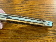 Fight'n Rooster Frank Buster Pre-1982 2-Blade Canoe Knife w/Pick Bone Scales & Etched Bolsters Germa Fight'n Rooster Frank Buster Pre-1982 2-Blade Canoe Knife w/Pick Bone Scales & Etched Bolsters Germa