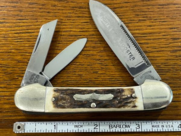 Fight'n Rooster Frank Buster 3-Blade Canoe Knife w/Pick Bone Scales Germany Fight'n Rooster Frank Buster 3-Blade Canoe Knife w/Pick Bone Scales Germany