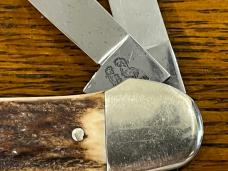 Fight'n Rooster Frank Buster 3-Blade Canoe Knife w/Pick Bone Scales Germany Fight'n Rooster Frank Buster 3-Blade Canoe Knife w/Pick Bone Scales Germany