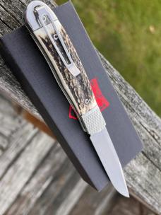 COBRATEC STAG TRAPPER HIDDEN RELEASE D2 STEEL COBRATEC STAG TRAPPER HIDDEN RELEASE D2 STEEL