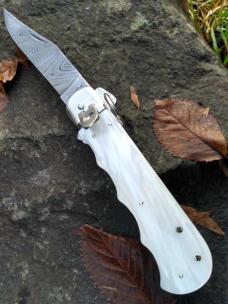Custom 9 inch Damascus Leverlock Ring Pull By Rubens Blades Custom 9 inch Damascus Leverlock Ring Pull By Rubens Blades