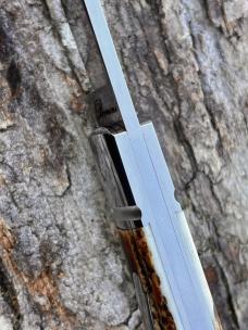 BENINI - FACAS CUSTOM CPM 154 BLADE STEEL STAG HANDLE FOLDING HUNTER **VERY NICE BUILD**