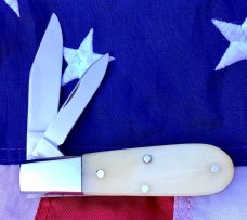Queen Barlow Knife w/ Nice Natural Bone Handles -NOS & NM Queen Barlow Knife w/ Nice Natural Bone Handles -NOS & NM