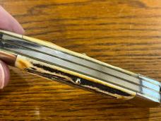 Fight'n Rooster Frank Buster 3-Blade Canoe Knife w/Stag Scales Germany Fight'n Rooster Frank Buster 3-Blade Canoe Knife w/Stag Scales Germany