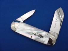 Case XX Classic Sunfish/Toenail Genuine AAA White Pearl Salesman Sample Knife Bulldog Etch 1 of 2 Case XX Classic Sunfish/Toenail Genuine AAA White Pearl Salesman Sample Knife Bulldog Etch 1 of 2