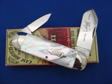 Case XX Classic Sunfish/Toenail Genuine AAA White Pearl Salesman Sample Knife Bulldog Etch 1 of 2 Case XX Classic Sunfish/Toenail Genuine AAA White Pearl Salesman Sample Knife Bulldog Etch 1 of 2