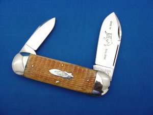 Case XX Classic Sunfish/Toenail Wine Rogers Bone Prototype Knife With Bulldog EtchRARE