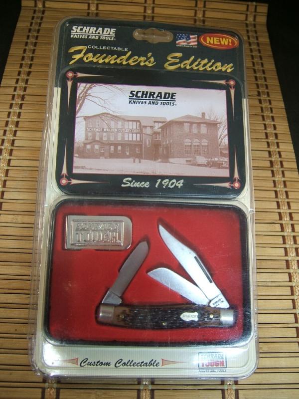 SCHRADE 881 USA MADE 1904 FOUNDERS EDITION MINT NEW IN BLISTER PACK WITH MONEY CLIP STOCKMAN KNIFE SCHRADE 881 USA MADE 1904 FOUNDERS EDITION MINT NEW IN BLISTER PACK WITH MONEY CLIP STOCKMAN KNIFE