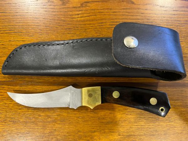  Parker-Edwards Trailing Point Hunting Knife w/Damascus Blade & Smooth Pakkawood Scales A175DP  