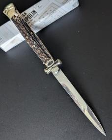 NIB 11"- 28cm Stag Horn A.G.A. Campolin Maltese lockback auto NIB 11"- 28cm Stag Horn A.G.A. Campolin Maltese lockback auto