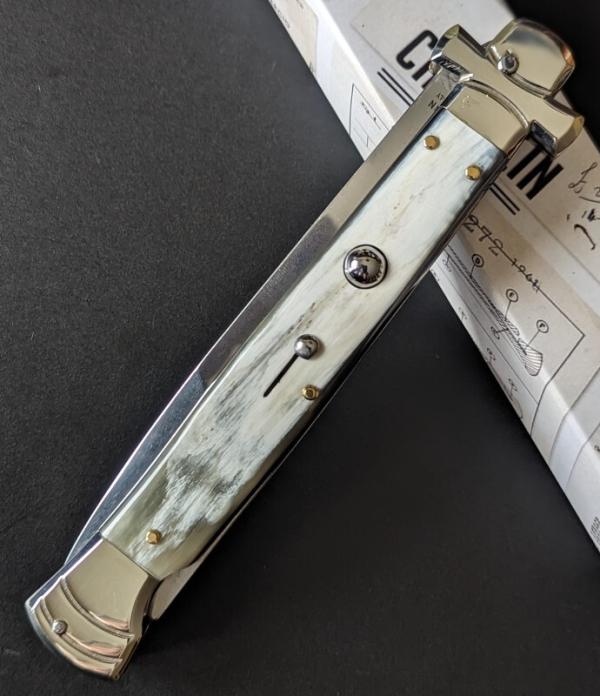 NIB 11"- 28 cm A.G.A. Campolin Brazilian Horn Maltese lockback a super beautiful quality stiletto NIB 11"- 28 cm A.G.A. Campolin Brazilian Horn Maltese lockback a super beautiful quality stiletto