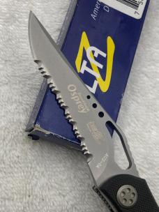 Delta Z Osprey Linerlock Serrated Blade Manual Open Folder New In Box Discontinued Delta Z Osprey Linerlock Serrated Blade Manual Open Folder New In Box Discontinued