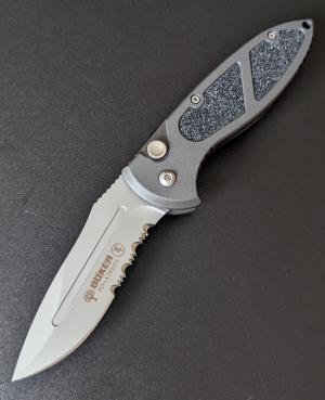 Boker SpeedLock T4 Tactical Automatic with 3-3/8" Stainless Serrated Edge, Button Plunge Lock
