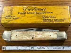 Standing Stone Cutlery No. 690SB Ltd Ed Roy Acuff Signature Trapper w/Smooth Bone Scales SN#022