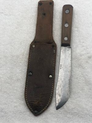 Vintage Ka-Bar With 6" Blade Sheath Knife Good Used Condition
