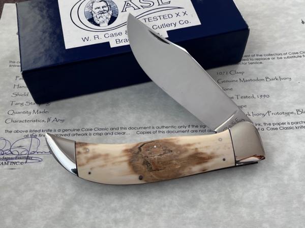 Case XX Classic 1072 Clasp in Mastodon Bark Ivory Prototype with COA & Box Case XX Classic 1072 Clasp in Mastodon Bark Ivory Prototype with COA & Box