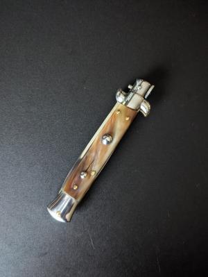 NOS GIOVANNI BELTRAME 23CM-9 INCH FLAT BLADE STILETTO IN BRAZILIAN HONEY HORN 