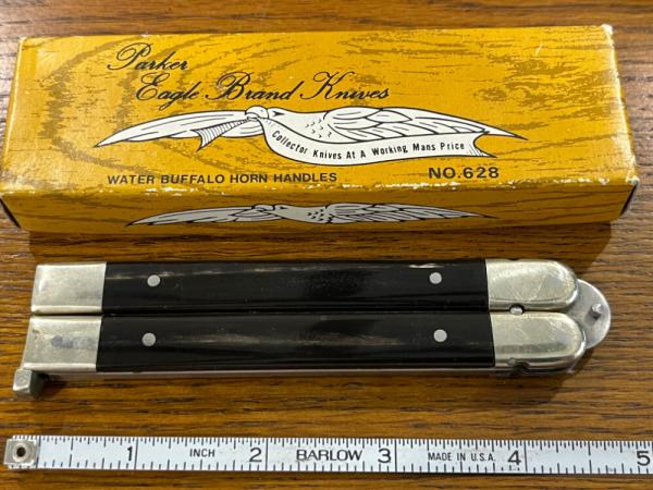 Parker Eagle Brand No. 628 Gypsy Balisong Butterfly Knife w/Water Buffalo Horn Scales Japan