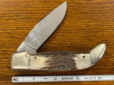 Parker Cut. Co. Ltd Ed 1980 Coal Miners of Illinois Clasp Knife w/Fat Stag Scales SN#122 Japan Parker Cut. Co. Ltd Ed 1980 Coal Miners of Illinois Clasp Knife w/Fat Stag Scales SN#122 Japan