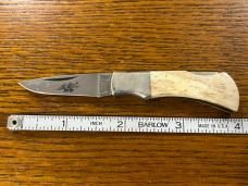 American Blade AB-11 Single-Blade Lockback Knife w/Smooth Bone Scales w/Display Case PROTOTYPE Japan American Blade AB-11 Single-Blade Lockback Knife w/Smooth Bone Scales w/Display Case PROTOTYPE Japan