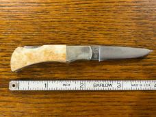 American Blade AB-11 Single-Blade Lockback Knife w/Smooth Bone Scales w/Display Case PROTOTYPE Japan American Blade AB-11 Single-Blade Lockback Knife w/Smooth Bone Scales w/Display Case PROTOTYPE Japan
