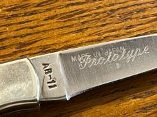 American Blade AB-11 Single-Blade Lockback Knife w/Smooth Bone Scales w/Display Case PROTOTYPE Japan American Blade AB-11 Single-Blade Lockback Knife w/Smooth Bone Scales w/Display Case PROTOTYPE Japan