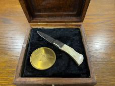 American Blade AB-11 Single-Blade Lockback Knife w/Smooth Bone Scales w/Display Case PROTOTYPE Japan American Blade AB-11 Single-Blade Lockback Knife w/Smooth Bone Scales w/Display Case PROTOTYPE Japan