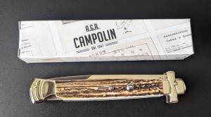  NIB 11"- 28cm Stag Horn A.G.A. Campolin Maltese lockback auto