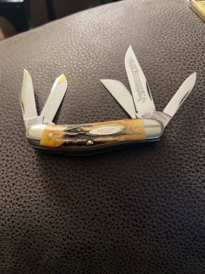1993 CASE XX BRADFORD PA USA TB55039 SS Super Fat & Gnarly Stag Sowbelly With 5 Stainless Blades