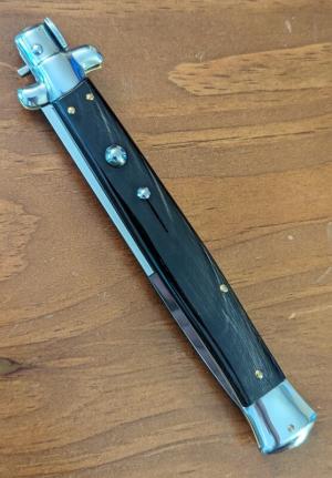 NOS 33CM-13" SKM (SWITCHBLADE KNIFEMAKER MANIAGO) BUFFALO HORN BAYONET STILETTO AUTOMATIC