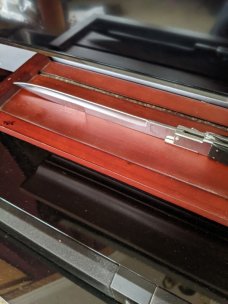 RARE REVERSE PICKLOCK 16.5" ARMENIAN DOCTORS KNIFE AUTO W/WALL DISPLAY STAND  