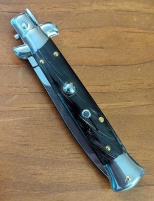 FRANK BELTRAME 23CM 9" DAGGER AUTOMATIC IN NICE BUFFALO HORN...NEW 