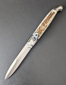 NOS 9.5" SKM BIRDHEAD BAYONET LEVERLOCK STAG HORN NOS 9.5" SKM BIRDHEAD BAYONET LEVERLOCK STAG HORN