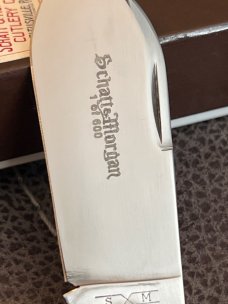 2003 Schatt & Morgan 042 213 Beautiful Bone Handle Sleeveboard/Sunfish 1 of 600 With .925 SS Sheild 2003 Schatt & Morgan 042 213 Beautiful Bone Handle Sleeveboard/Sunfish 1 of 600 With .925 SS Sheild