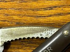 Geo Wostenholm & Son's Sheffield Curley's Easy-Shaving Safety Razor Damascus Steel  (216)