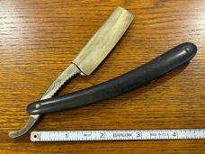 Geo Wostenholm & Son's Sheffield Curley's Easy-Shaving Safety Razor Damascus Steel  (216)