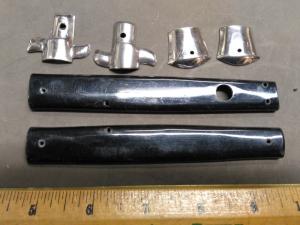 Item 003- Unusual Set of Black Acrylic Handles Bolsters for 13 inch Frank B No Safety