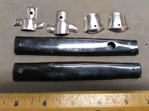 Item 003- Unusual Set of Black Acrylic Handles Bolsters for 13 inch Frank B No Safety Item 003- Unusual Set of Black Acrylic Handles Bolsters for 13 inch Frank B No Safety