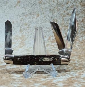 Case XX 6347 HP Stockman Knife 1985 Brown And Green Jigged Bone