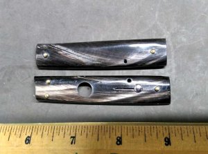 Item 051-Set of Flame Horn Handles Matching 9 inch Made Italy/skm Switchblade Parts