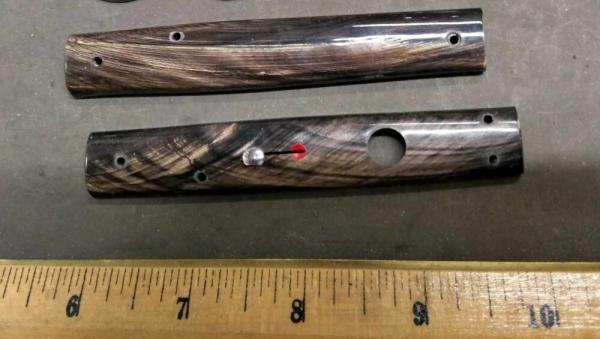 Item#046-Set of Flame Horn Handles Red Dot Matching 11 inch Frank B Picklock Item#046-Set of Flame Horn Handles Red Dot Matching 11 inch Frank B Picklock