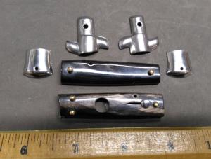 Item 009- Set of Buffalo horn handles bolsters for 7 inch AKC Switchblade Knife Parts