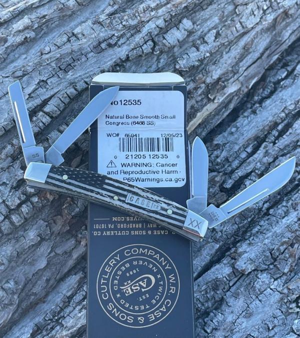 CASE XX ** SFO 2023 NATURAL US FLAG BONE SMALL 4 BLADE CONGRESS CASE XX ** SFO 2023 NATURAL US FLAG BONE SMALL 4 BLADE CONGRESS