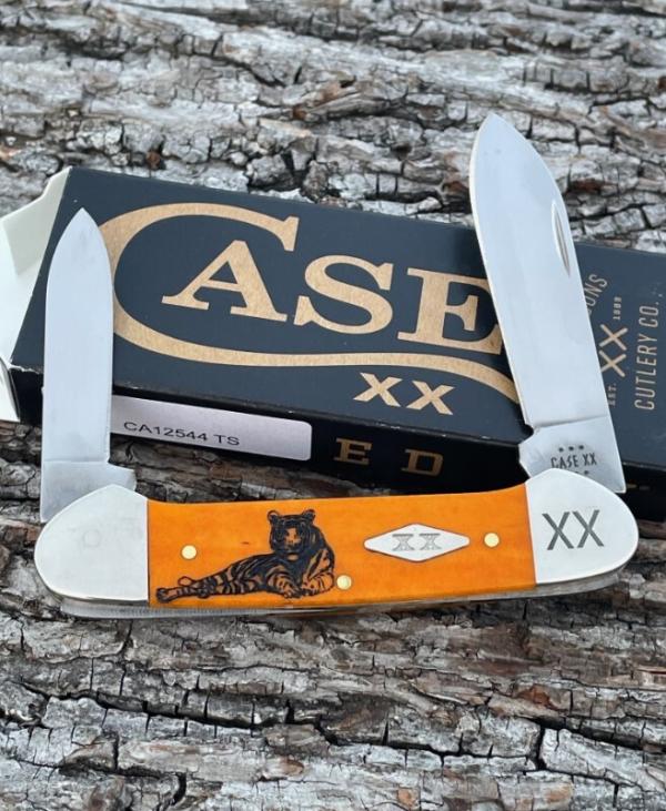 CASE XX ** SFO 2023 SMOOTH PERSIMMON ORANGE TIGER STRIPE CANOE CASE XX ** SFO 2023 SMOOTH PERSIMMON ORANGE TIGER STRIPE CANOE