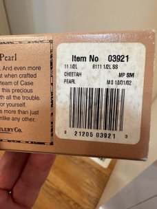 Case XX Mother Of Pearl Cheetah Silver Script Shield. Mint! Case XX Mother Of Pearl Cheetah Silver Script Shield. Mint!