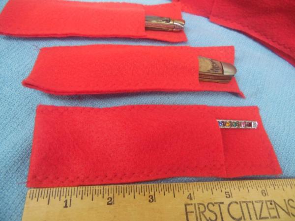 FELT KNIFE POUCHES FOR KNIVES OR JEWELRY STORAGE WITH FLAP USA MADE BY MY WIFE FELT KNIFE POUCHES FOR KNIVES OR JEWELRY STORAGE WITH FLAP USA MADE BY MY WIFE